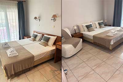 Family apartment with balcony at Nikos House, near Nikiti beach